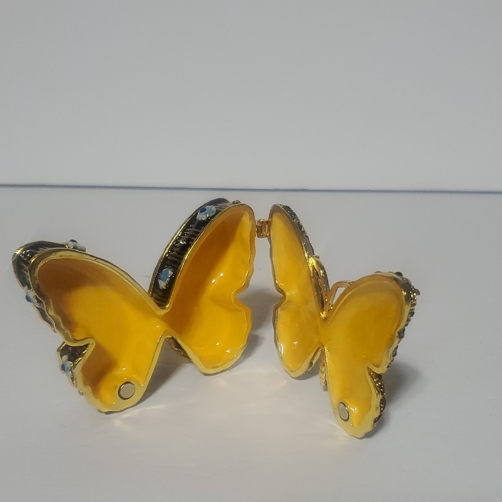 Gold and Green Butterfly Trinket Box - Picture 5 of 7